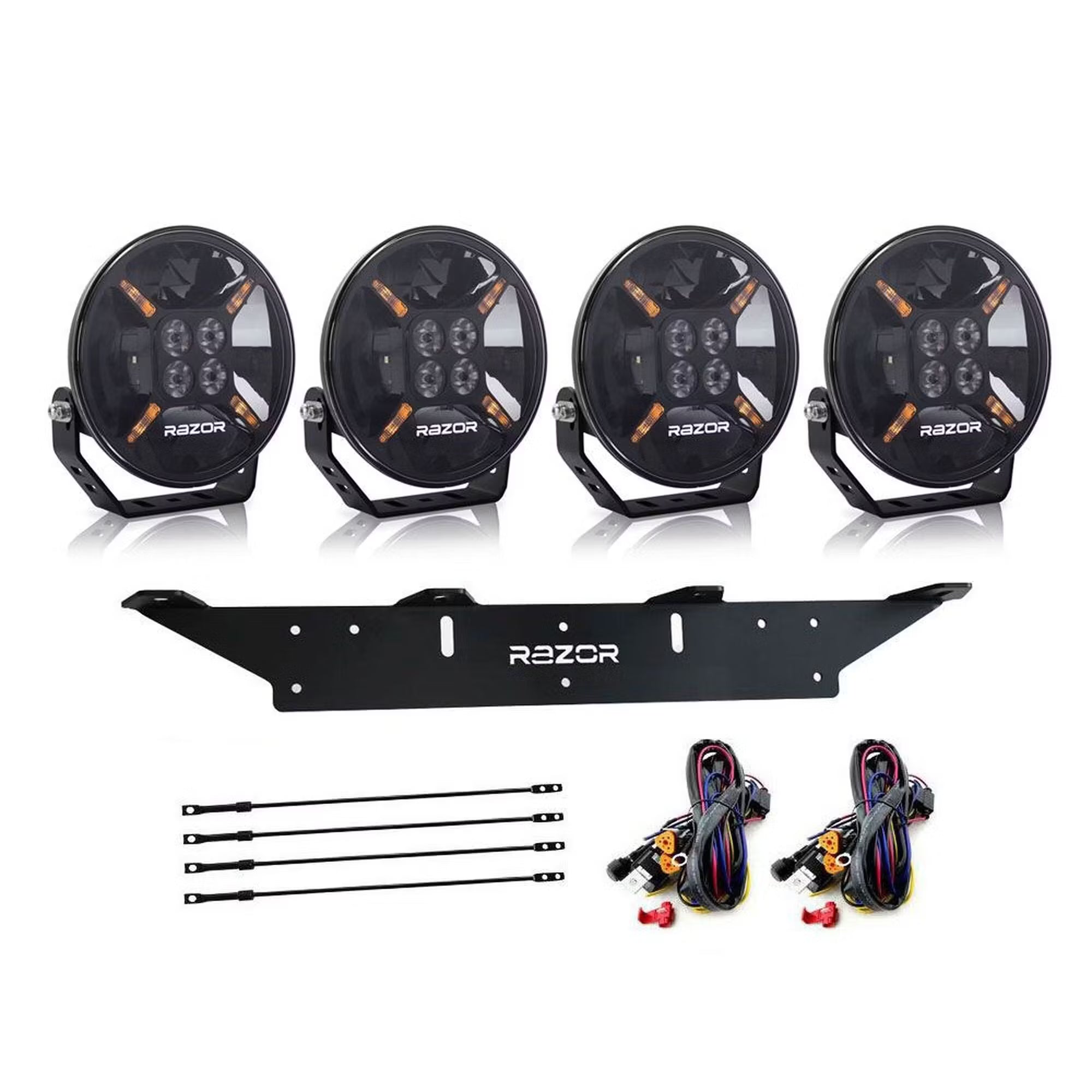 Extraljuspaket 4 st Razor Viggen 9" – med fäste och kablage