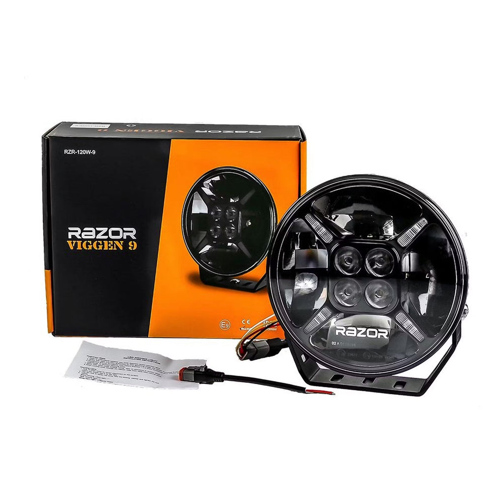 Extraljuspaket 4 st Razor Viggen 9" – med fäste och kablage