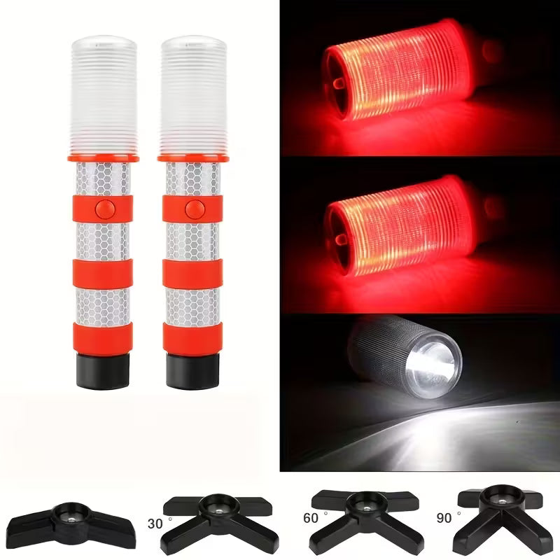 LED Varningsljus 2-pack – Magnetfäste, Förvaringslåda, Bil/Båt/Lastbil