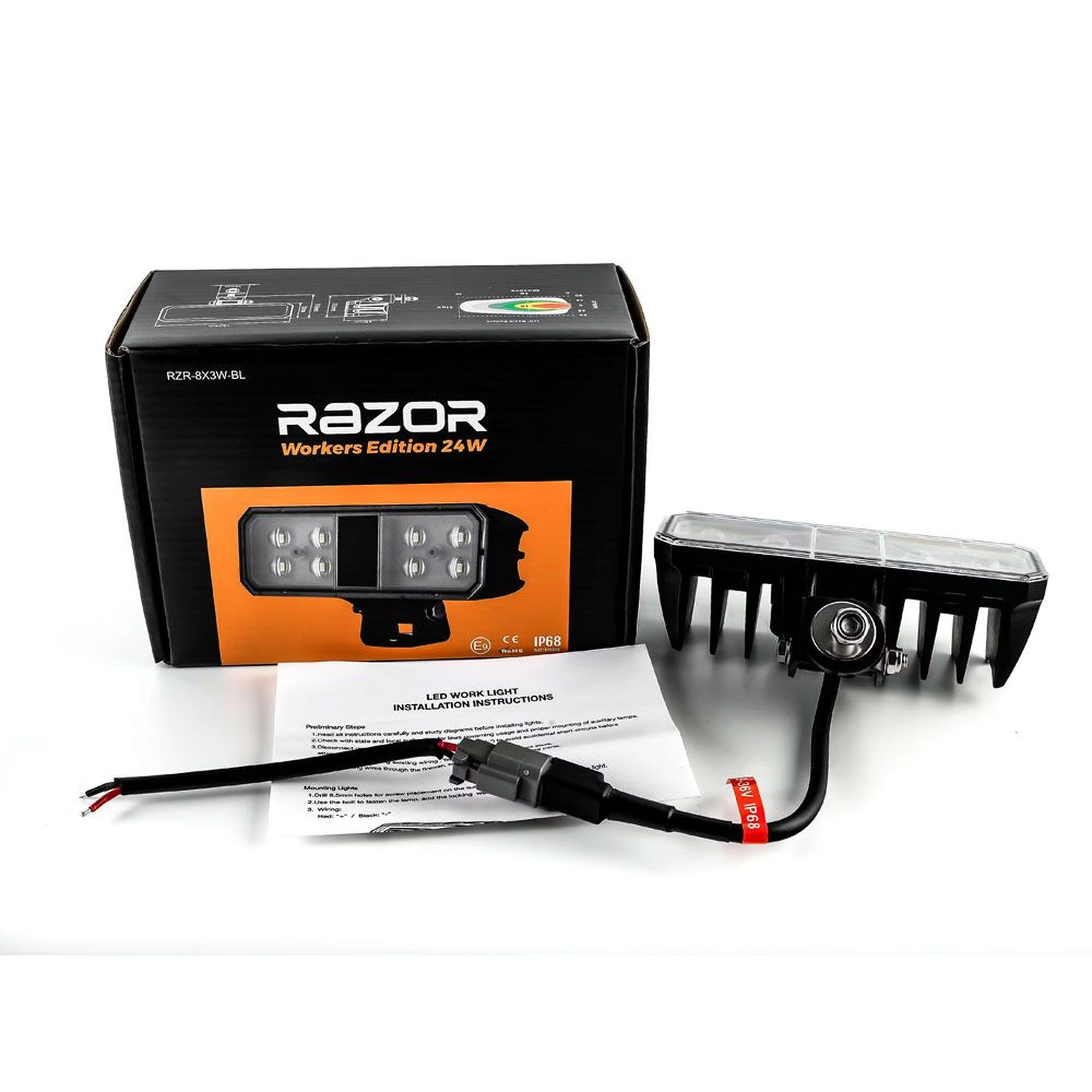 Razor Workers Edition 24W – Arbetsljus & backljus, E-märkt IP68