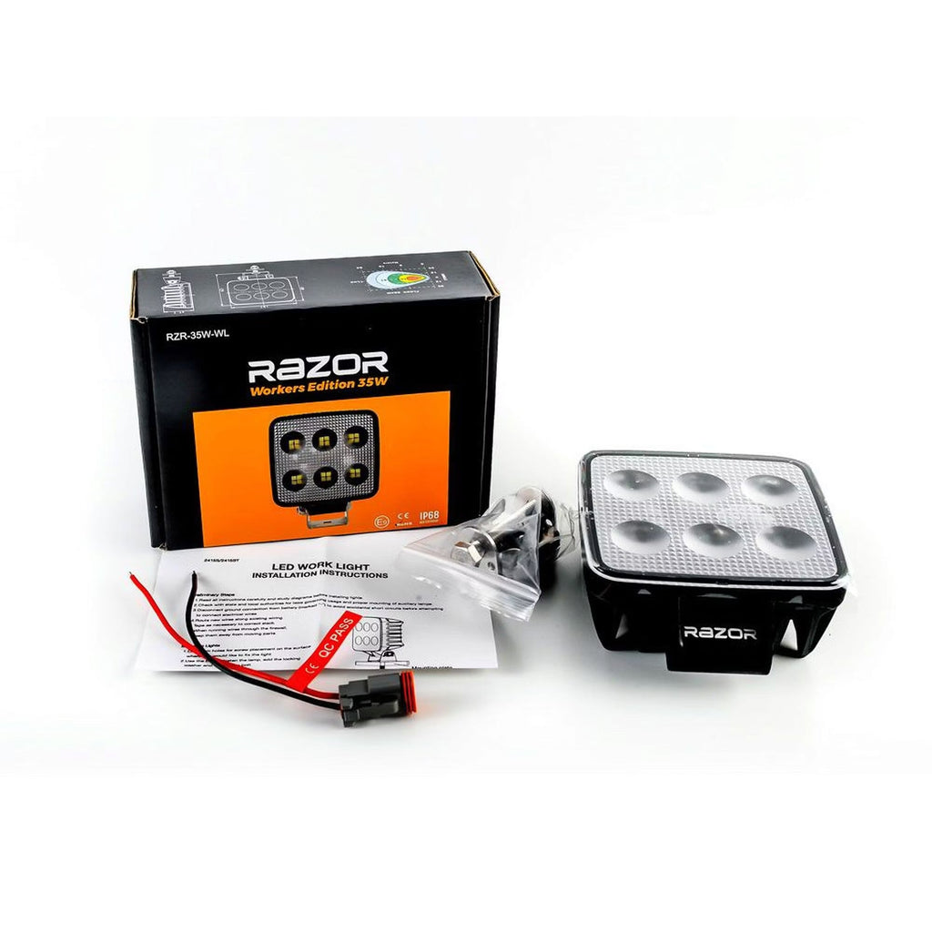 Razor Workers Edition 35W – Arbets- & backljus med brett flöde, IP69K