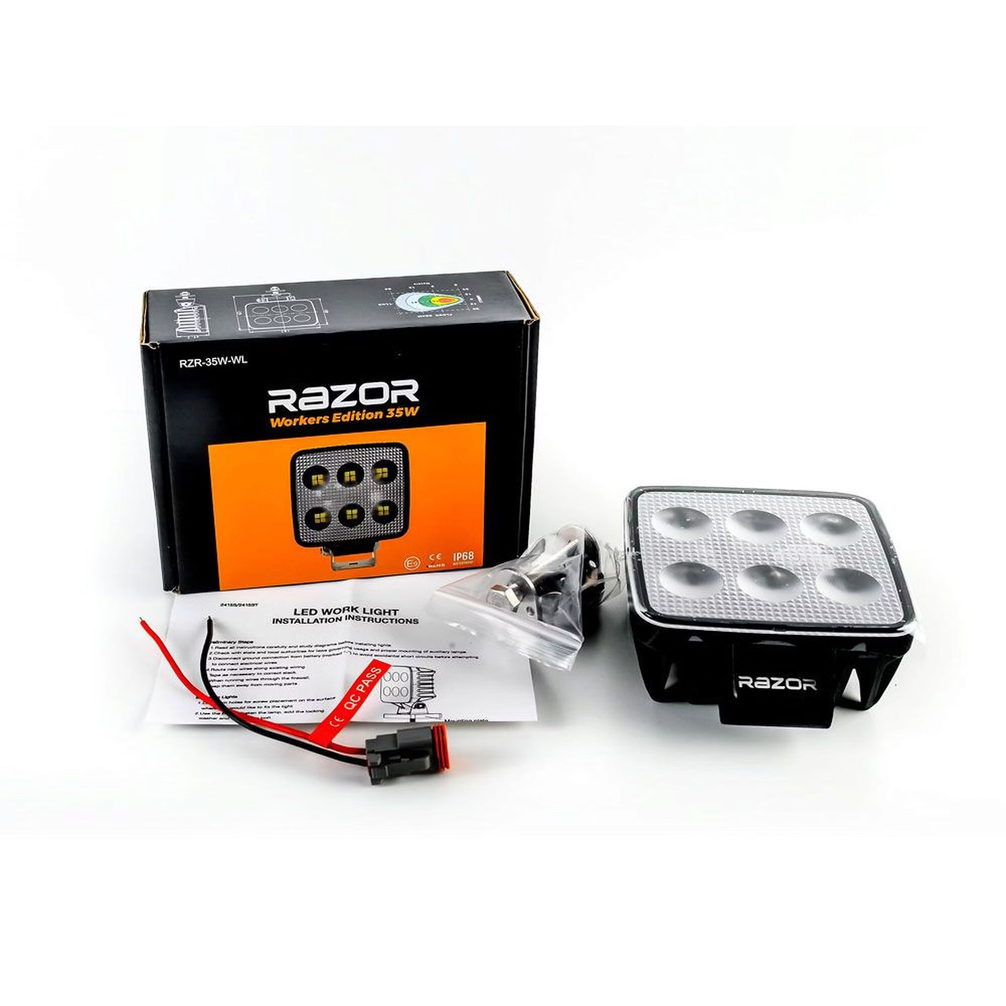Razor Workers Edition 35W – Arbets- & backljus med brett flöde, IP69K