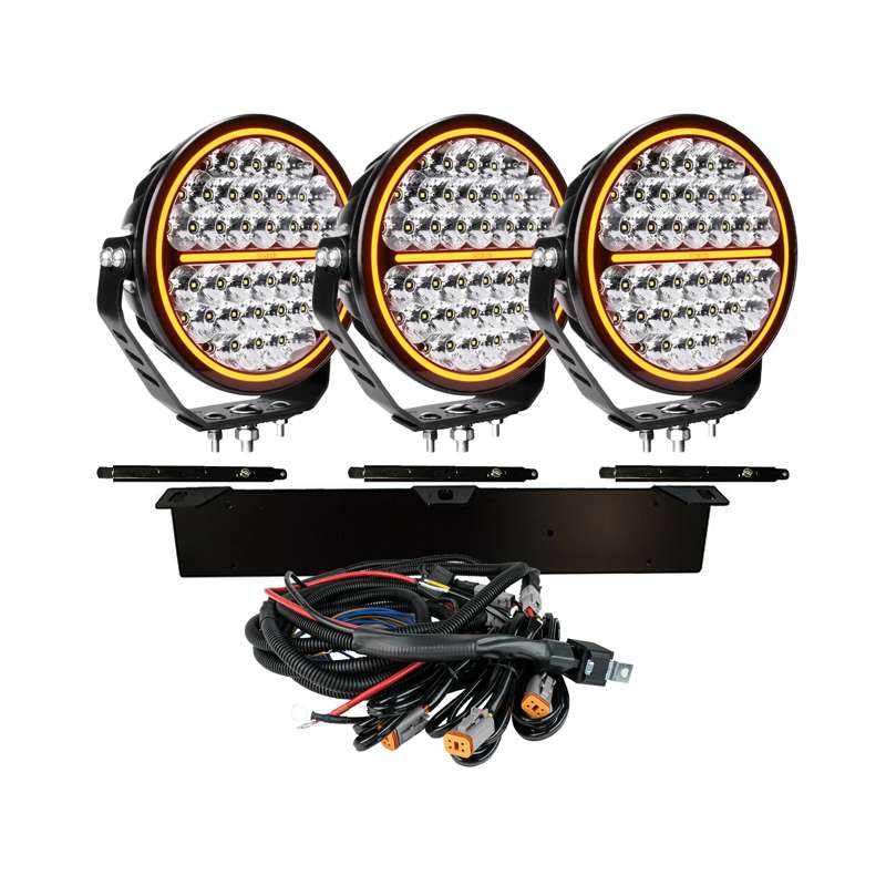Siberia NR 9″ LED Extraljuskit 3-pack – Klar lins – Strands